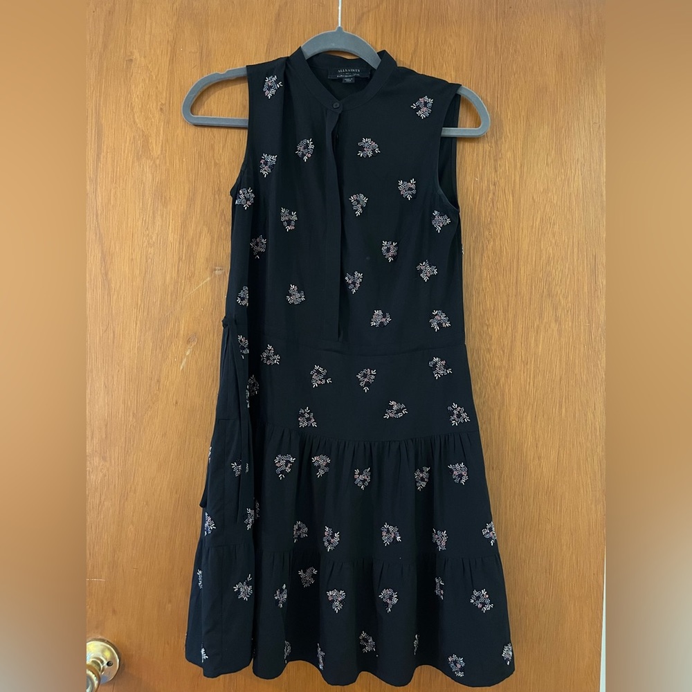 All Saints Anouk Embellished Lin Dress